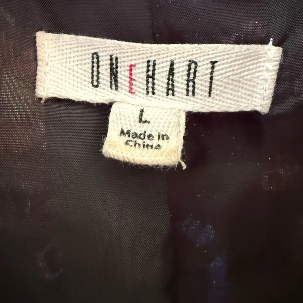 Women’s One Hart Floral Black Bomber Jacket - Size L - Picture 4 of 9